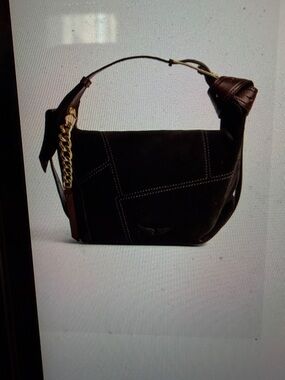 Zadig & Voltaire Le Cecilia Suede Patch Hobo Bag (with dust bag)